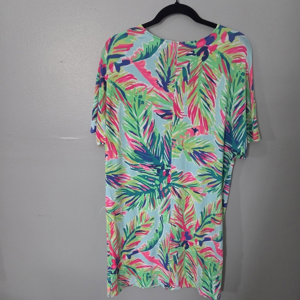 Lilly Pulitzer Womams Lindley Blue Casual Caftan Shirt Dress. Boho Relaxed Sz S - Picture 4 of 8